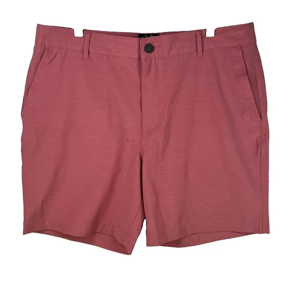 Faherty All Day Shorts Men's 34 Drawstring Chino 7 Inseam Stretch Dark Pink